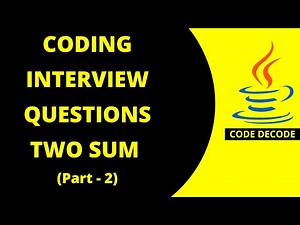 Two Sum with Hash Map || Most asked Java Coding Interview Questions and Answers