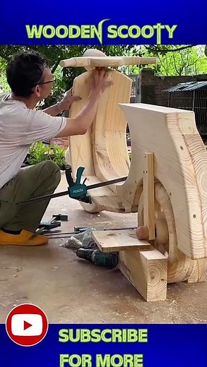DIY Wooden Scooter Making#HandcraftedScooter