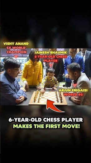 6-Year-Old Chess Kid MAKES THE FIRST MOVE in WORLD CHAMPION’s CHESS GAME