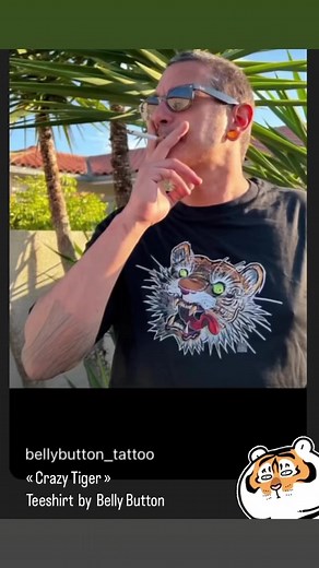 5.9K views · 28 reactions | « Crazy Tiger ». Teeshirt by Belly Button. Femme (S/M/L) Homme (S/M/L/XL/XXL). 20€+fdpin . Contact : bellybuttonmerch@gmail.com | Belly Button Tattoo Shop | Facebook
