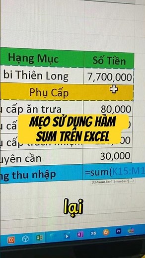 Mẹo sử dụng hàm sum trên excel #excel #exceltips #exceltricks #microsoftexcel