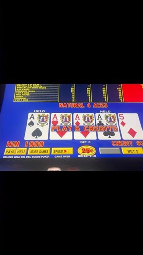 YOU WON’T BELIEVE THIS! 4 NATURAL ACES on Deuces wild for a MONSTER WIN! #videopoker #quads #aces