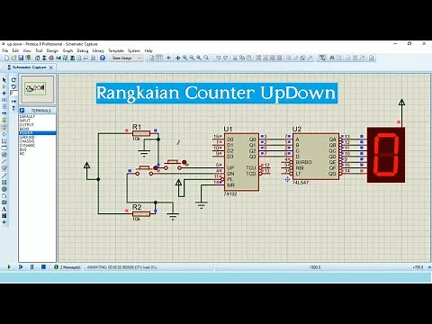 Rangkaian Counter UpDown dengan IC 74192