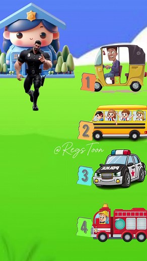 Yang mana mobil pak polisi🤔 #kartuntempel #kartun #animasi