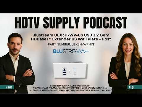 Blustream UEX3H-WP-US USB 3.2 Gen1 HDBaseT™ Extender US Wall Plate - Host