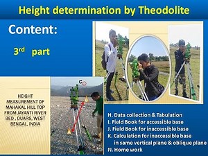 Height determination by Theodolite(accessible & inaccessible base)(part-3),Geography & Engineering