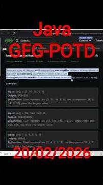 Form the Largest Number || GFG-POTD || 20/02/2026 || Python + Java Solution | @CsWithAk #coding #gfg