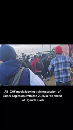 All CAF media leaving training session of Super Eagles in Fes ahead of Uganda clash. #caf #moroccco #nigeria #uganda #africa