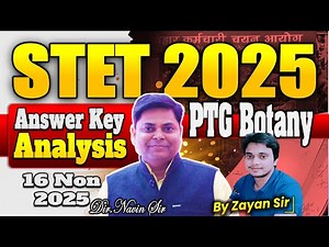 STET EXAM-2025 || BOTANY PAPER-II ANSWER KEY ANALYSIS By Zyan Sir || #stet