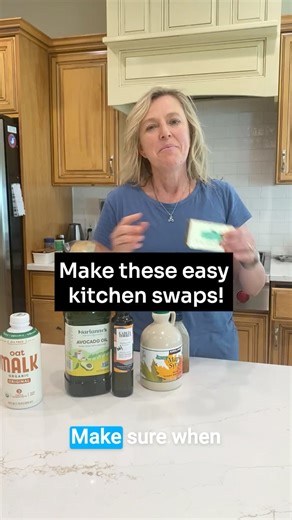 These are some very simple kitchen swaps to get started with. Which swap are you going to try first? Let me know below! #swap #kitchenswap #healthyliving #healthylifestyle #lifestyle #livingwell #butter #sugarfree | Living Well with Dr. Michelle Jorgensen