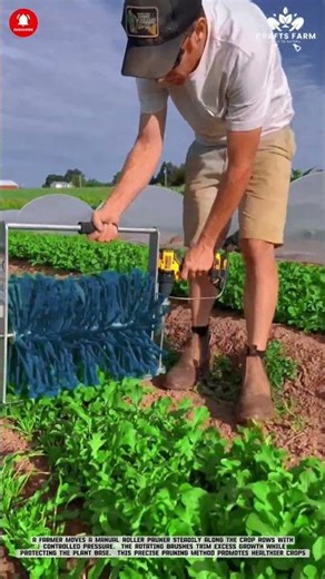 Manual Roller Pruning: Precision Crop Trimming with Brush Cutter Tool