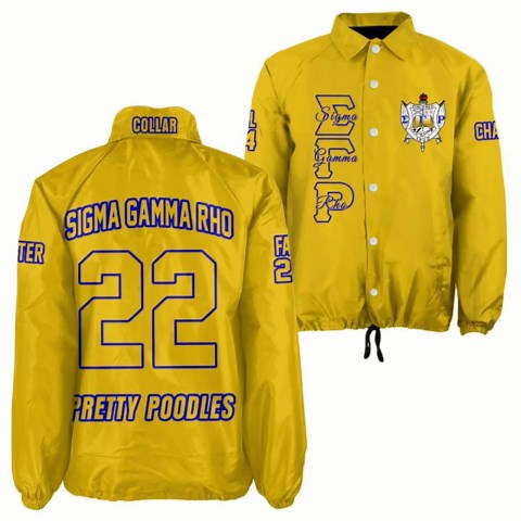 Gold Sigma Gamma Rho Line Jacket Crossing Jacket Premium Graphic Pretty Poodles Personalize Your Design Name Number Year Chapter - Etsy