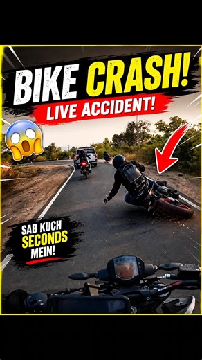 😨 Accident Itna Dangerous Tha Ki… 💀 #bike #accident #viral #shortsfeed