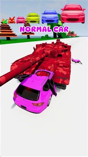 Big and Small Cars vs Red Tank | BeamNG.drive #shorts #beamng #beamngdrive