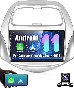 Android 11 Car Stereo for Daewoo/Chevrolet Chevy Spark 2018 with Apple Carplay&Android Auto,9 Inch Touch Screen Car Radio with GPS WiFi Bluetooth FM/RDS Radio SWC Dual USB/AUX-in +Backup Camera
