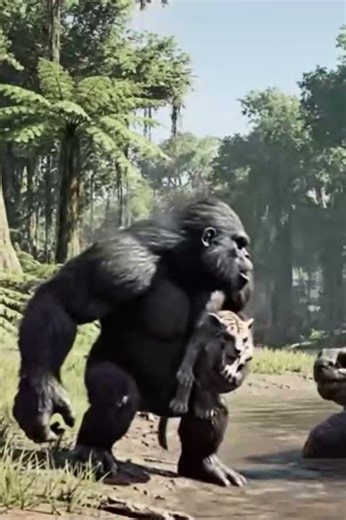 Homo Hahbilis Riding On A Giant Turtle #earlyhumans #prehistoriclife #turtle #prehistorichumans