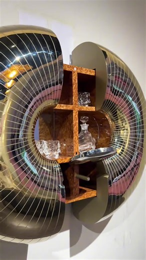 Luxury Floating Wine Cabinet for Royal Homes