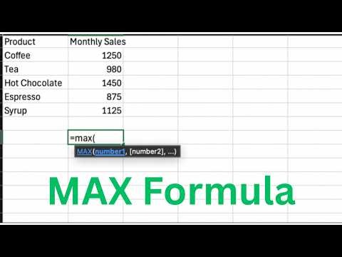 How to use the MAX Formula in Excel