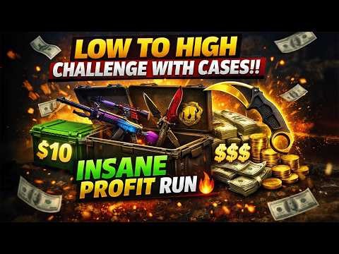 LOW TO HIGH CHALLANGE WITH CASES!! (CS2 CASE OPENING)
