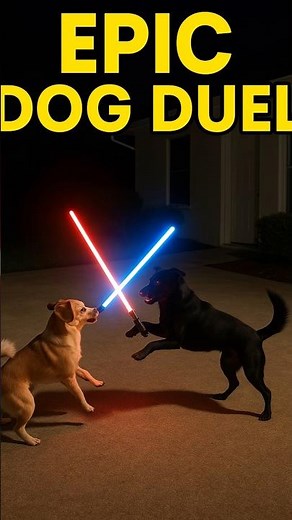 Epic Lightsaber Battle Between Two Dogs Caught on Ring Cam! 🐶⚔️ | Star Wars Dog Fight