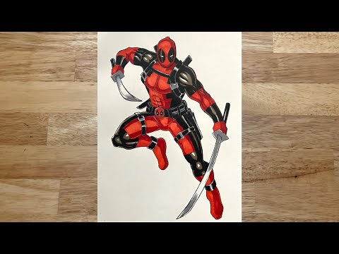 How to draw Deadpool comic version (full body)