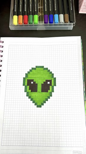 Dibujo paso a paso de Extraterrestre en Pixel Art