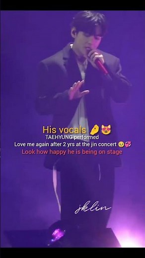 V performed Love me again at jin concert 🥹💓 l #v #shots #concert #bts #jin