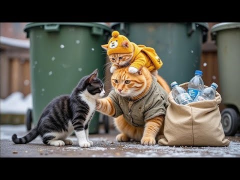 "Baby Cat Aur Mama Cat Ne Street Kitten Ko Bachaya | Emotional Cat Story"