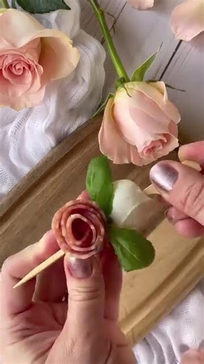 Salami Rose Skewer Tutorial 🌹🧀 | Cute & Easy Appetizer Idea