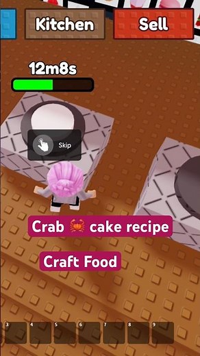 Quick Crab Cakes recipe in Craft food Roblox games