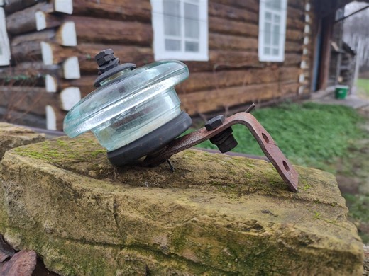 Vintage Siemens Glass Insulator With Original L-shaped Bracket, 1960s Industrial Glass, Rare Electrical Hardware - Etsy