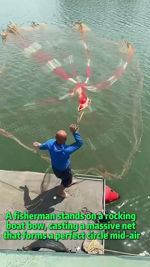 Epic Net Casting! Fisherman's Daily Labor & Traditional Fishing Techniques