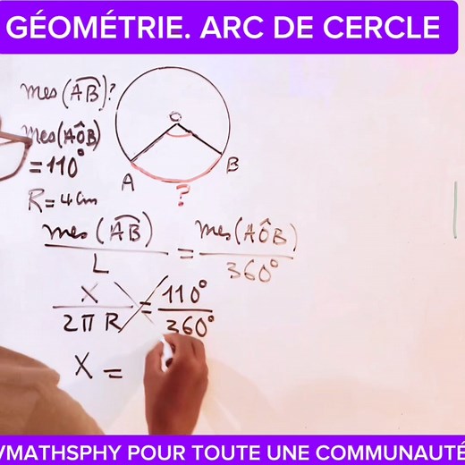GÉOMÉTRIE.Déterminer la longueur d'un arc de cercle. #maths #mathematics | VMathsPhy