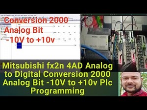 Mitsubishi fx2n 4AD Analog to Digital Conversion 2000 Analog Bit -10V to +10v Plc Programming