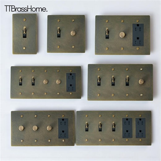 Buy Elegant Antique Bronze Brass Cover Wall Plate, Retro Brass Panel , Dimmer, Toggle -labeled Retro Toggle Light Switch,aged Brass Switch Online in India - Etsy