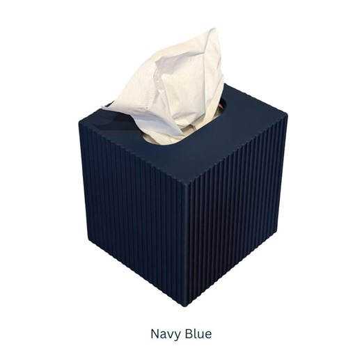 Kleenex Box Cover, Navy Blue, Wavy Tissue Cover, Retro Tissue Cover, Bathroom Decor, Square Tissue Cover, Puffs Tissue, Elegant Modern Decor - Etsy