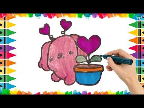 How To Draw cute cartoon Drawing, Painting & Coloring For Kids and Toddlers_ Child Art 🐋🌈🎨