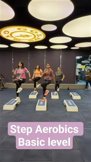 Step Aerobics Basic level double bench 💃🏻 #stepaerobics #girls #choreography #training #reebok