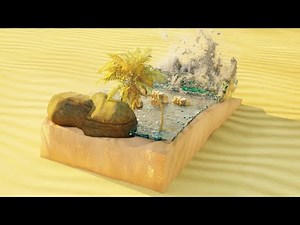 blender beach wave sceane