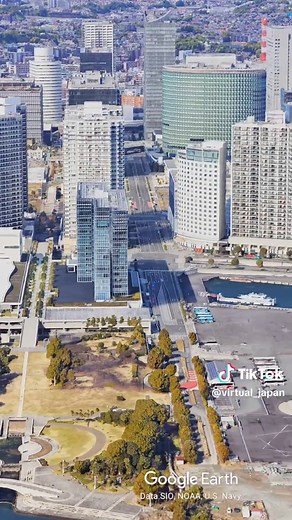 横浜みなとみらいを周遊空撮【Google Earth Studio】