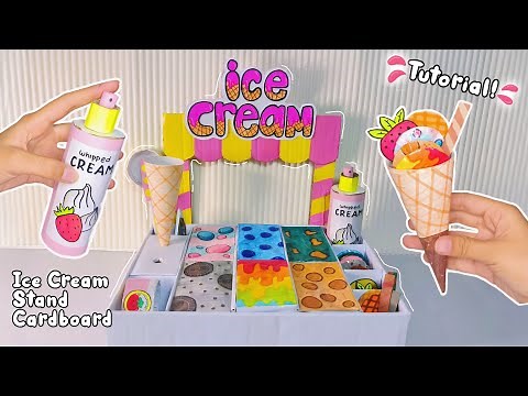DIY Ice Cream Stand from cardboard🍦| Paper Squishy Ice Cream Shop✨