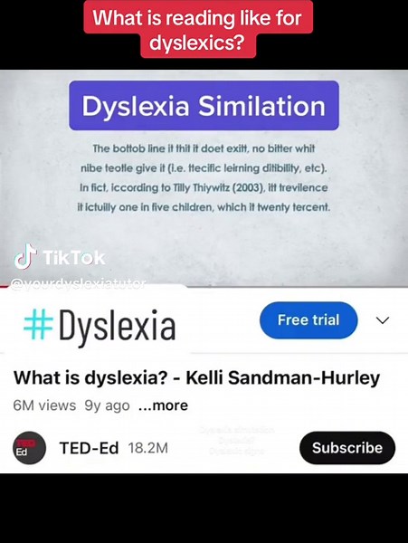 Understanding Dyslexia: Simulation and Reality