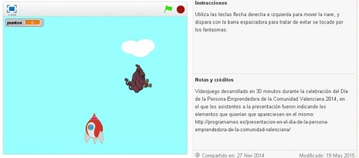 Tutorial: Mi nave espacial en Scratch