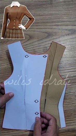 Simple pleated outer #sewing #sewingpattern #patternmaking