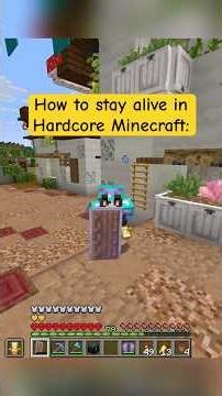 Tips and Tricks to staying alive in hardcore Minecraft 🚨 #Minecraft #MinecraftHardcore