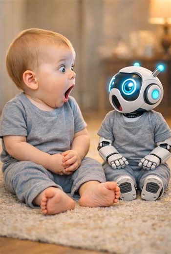 Mom… Why Is My Robot Copying Me? 😳🤖 Baby + Robot + Emotion / Action #babyrobot #babymeme #robotbaby