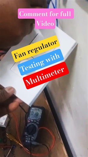 Fan regulator testing with the Multimeter. #electrician #electrical