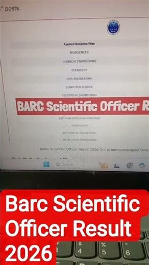 BARC Result 2026 Declared 📢 Merit List PDF Download Now