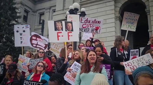 Teachers protest cuts to education funding