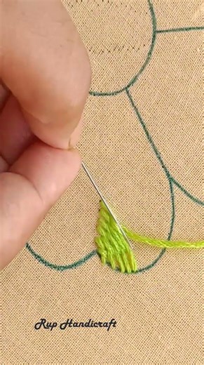 Romanian Stitch Flower Hand Embroidery for Beginners shortvideo reels ruphandicraft 1